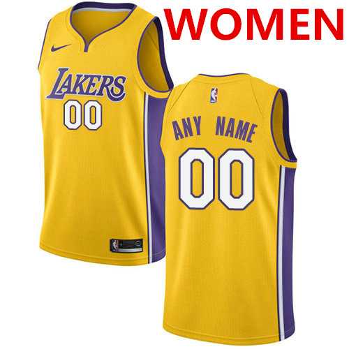Women%27s Customized los angeles lakers swingman gold home nike icon edition jersey->customized nba jersey->Custom Jersey